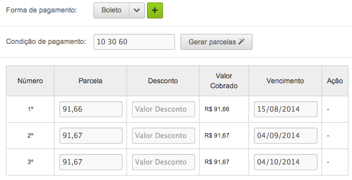 Controle pagamento de compras