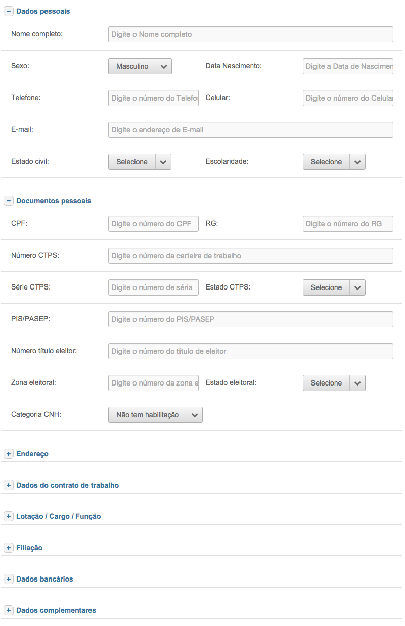 Sistema online cadastro e gerenciamento de colaboradores